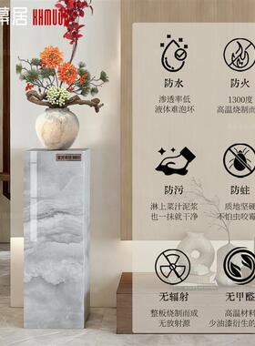 Z1东方美学摆件底座丨玄关轻奢客厅装饰增高摆台立柱石墩落地花架