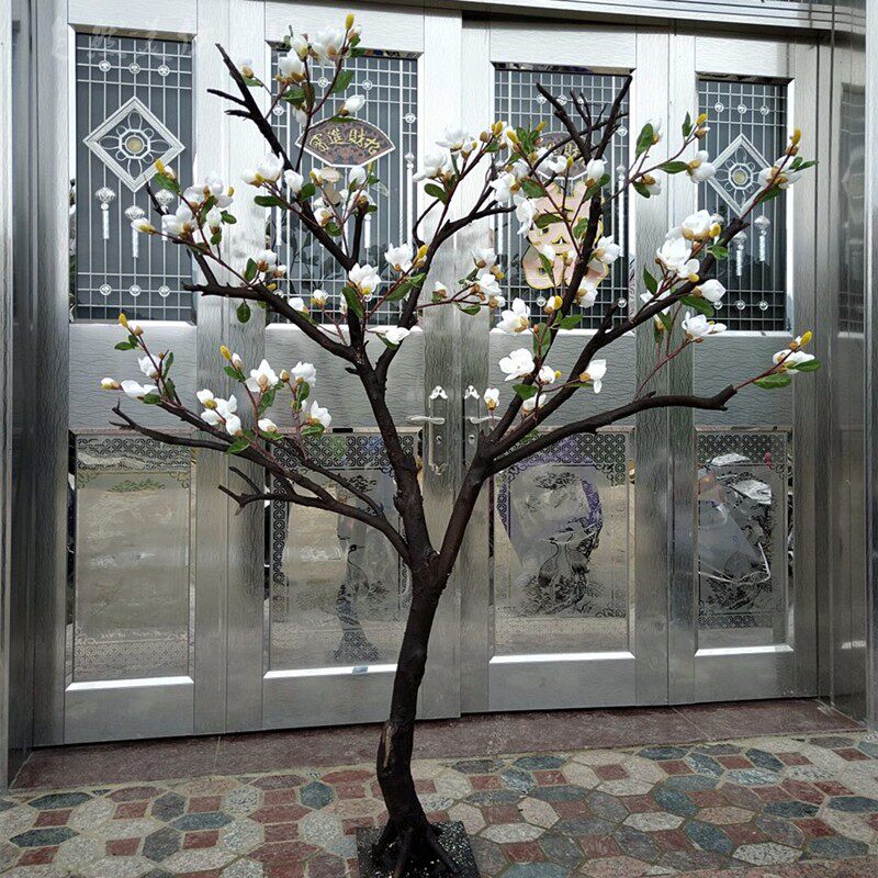 仿真玉兰花树仿真植物假树大型落地花艺橱窗装饰假花室内客厅摆件