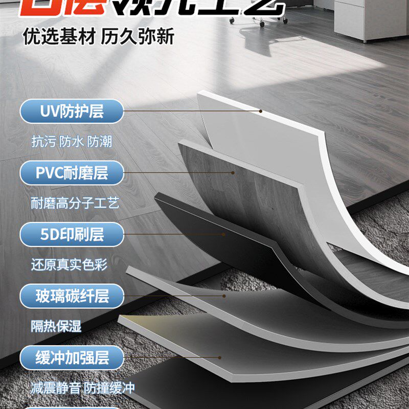 商用PVC地板贴纸自粘地板革地板胶加厚耐磨防水塑胶木纹地板贴纸