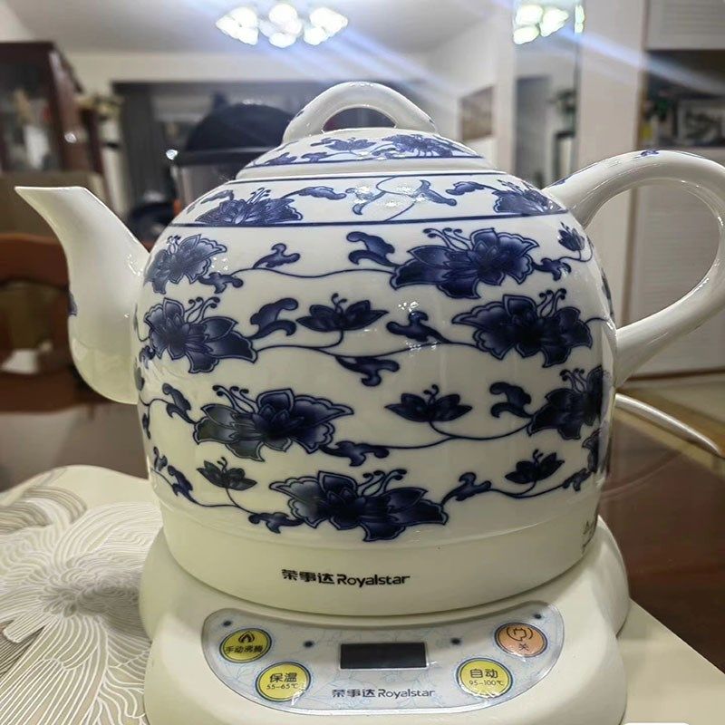 电热壶青花陶瓷保温防干烧家用快速智能烧水壶自动断电恒温电水壶