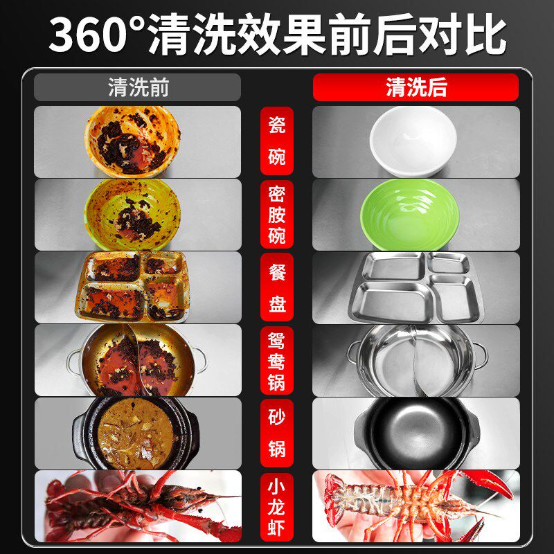 洗碗机商用全自动餐饮超声波饭店龙虾揭盖商业大型食堂专用