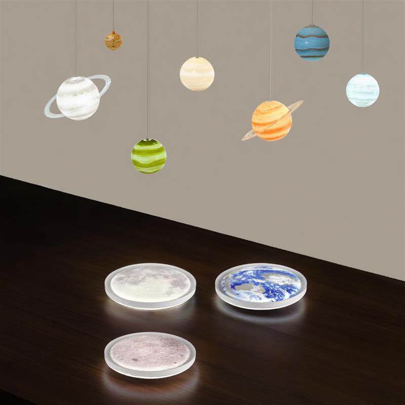 星球地球LED吸顶灯40cm72W三色变光儿童房卧室护眼创意太空灯灯具