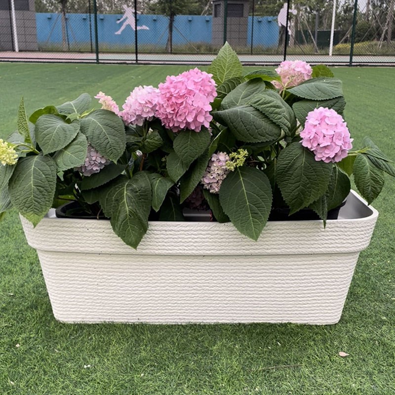 长方形树脂花盆花槽种菜盆塑料盆加厚造景盆种植箱室外简约长条盆