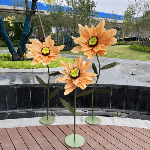 网红婚庆路引花婚礼现场布置服装影楼橱窗装饰立杆手工向日葵纸花