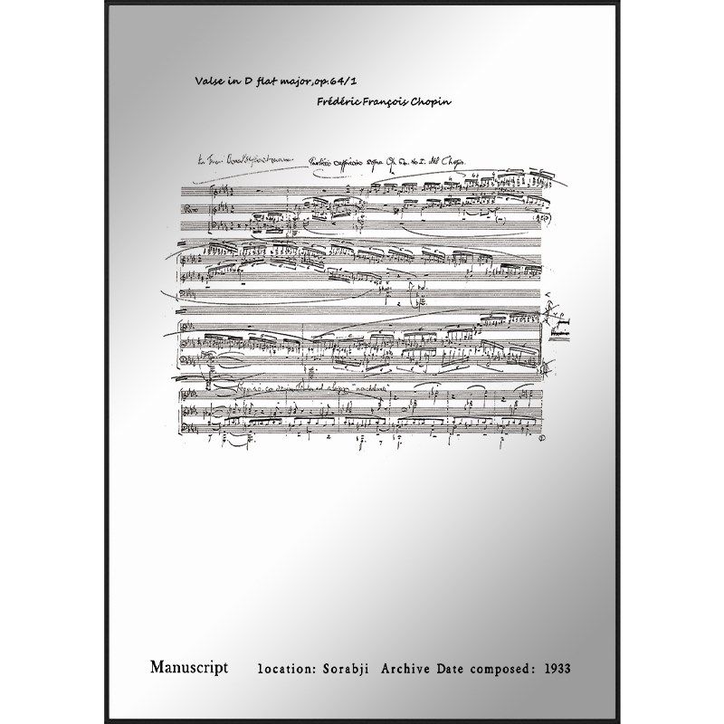 起贝五线谱镜子装饰画钢琴教室乐谱线稿镜面挂画音乐房间桌面摆画