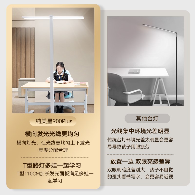 纳美星落地护眼灯全光谱台灯学习专用儿童学生书桌阅读无影大路灯