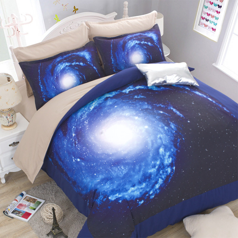 床上用品宇宙3D星空床单宿舍四件套被套枕套1.2m床包梦幻套件床笠