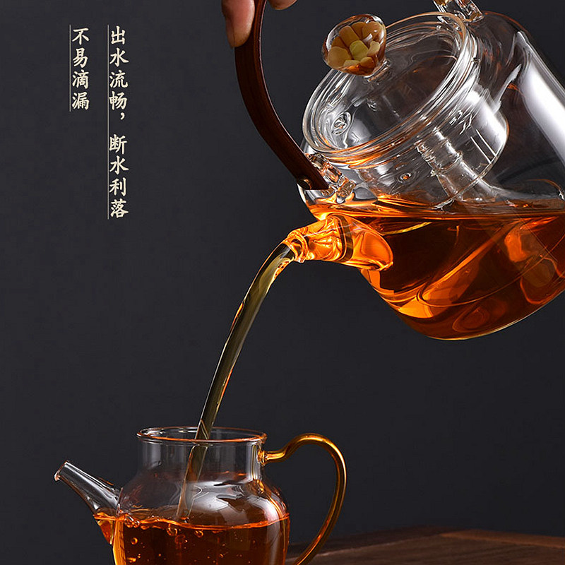 新羽玻璃壶加厚耐高温蒸煮茶壶蒸汽煮茶器电陶炉茶炉烧水壶套装