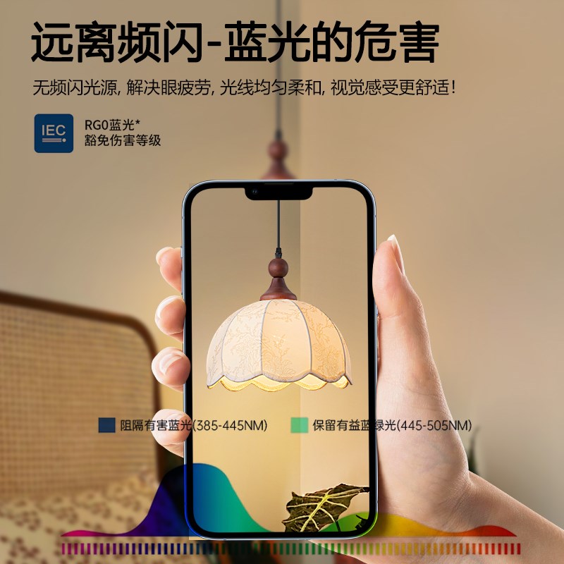 新款中古风餐厅吊灯三头圆盘卧室布艺走廊过道书房高级感单头吊灯