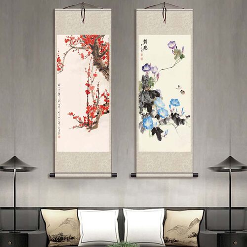田世光仿古名画复制卷轴客厅书房卧室装饰花鸟画挂画茶楼装饰字画