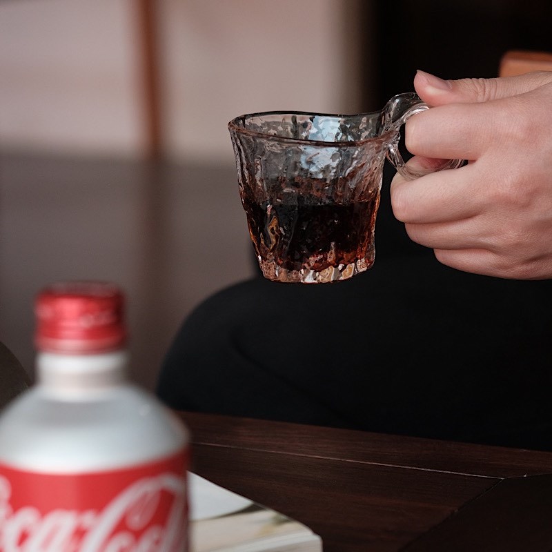 融明传统手作琉璃咖啡杯简约耐高温加厚玻璃透明早餐杯精致下午茶