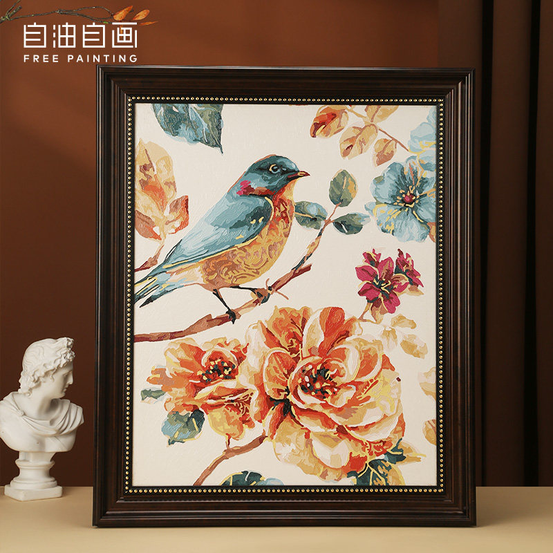 自油自画欧式复古画框油画框数字油画装裱框装饰线条框相框挂墙框