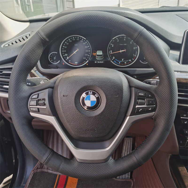 宝马3系320li方向盘套 5系525li X3X4X5X6E60E90专用手缝把套改装