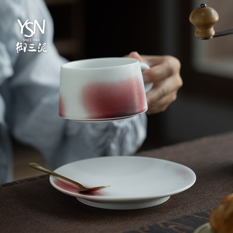 手工粗陶咖啡杯日式复古马克杯个性创意情侣对杯窑变家用水杯燕麦