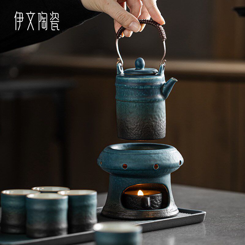 陶瓷功夫茶具套装复古温茶器暖茶炉蜡烛底座加热台保温家用煮茶壶