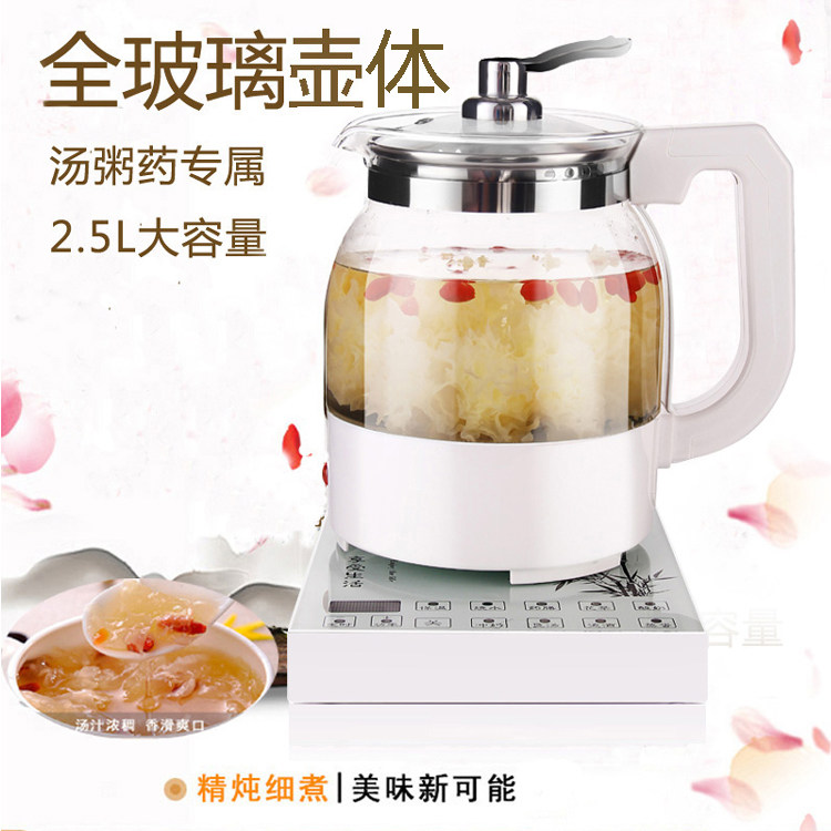 万迪王养生壶煎药壶熬粥壶煮汤壶全玻璃壶体全自动保温大容量2.5L