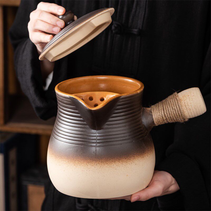 原矿陶土可干烧罐罐煮茶壶家用大号烤梨煮奶茶粥炖汤熬中药陶罐壶