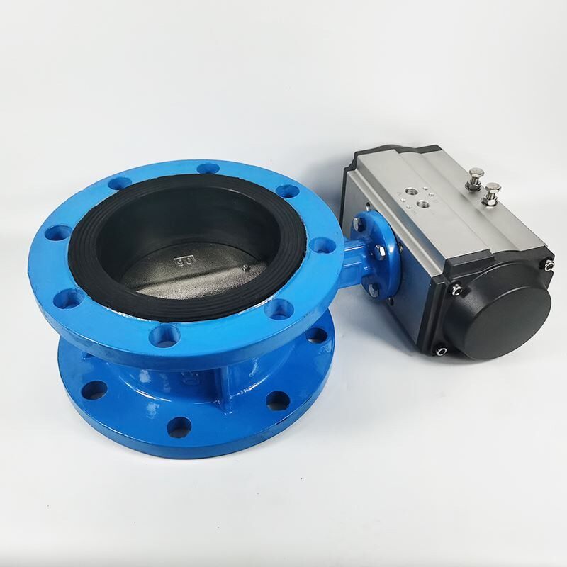 D641X-16铸铁软密封气动法兰蝶阀DN50 65 80 100 125 150 200 250