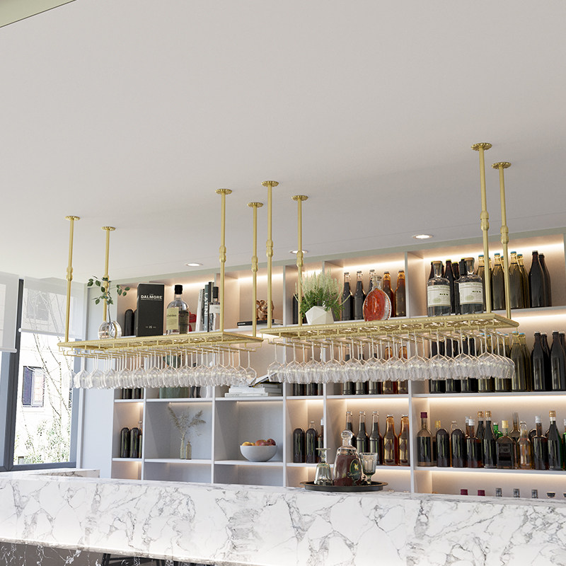 北欧红酒架摆件酒杯架悬挂倒挂红酒杯架子家用酒架置物架吧台杯架