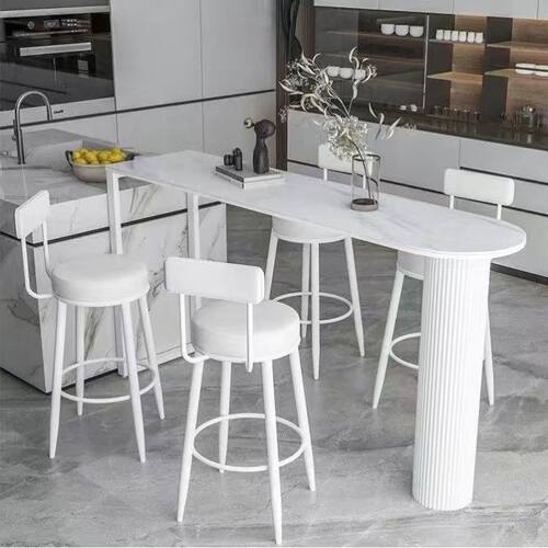 岩板吧台桌家用北欧简约风格中岛台客厅阳台隔断柜靠墙厨房高脚凳