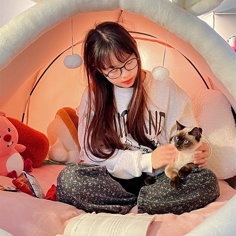 人类猫窝大号帐篷女生睡觉怪兽小窝狗窝懒人沙发生日礼物毛绒玩具
