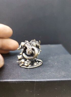 纯铜做旧神龙手办青龙摆件中国迷你袖珍盘龙工艺品摆件模型小礼品