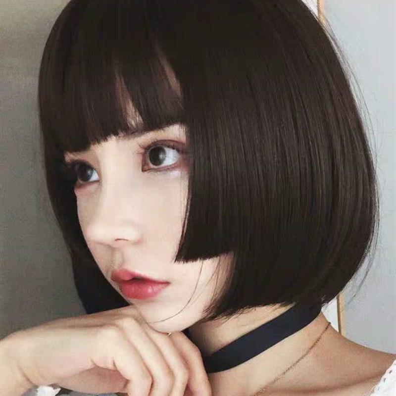 【12年老店】加厚齐刘海长直发平刘海假发女到腰逼真黑长直全头套
