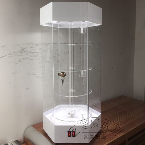 精品饰品珠宝手表旋转展示柜眼镜展架透明玻璃手机展柜亚克力玻璃