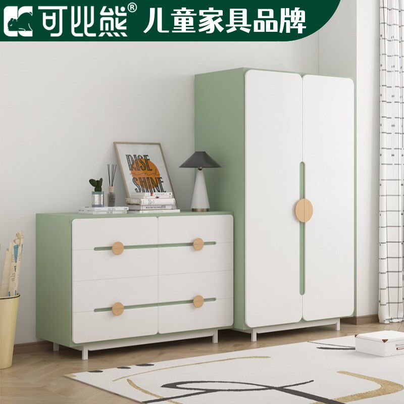 可比熊新款enf级儿童衣柜家用卧室简易衣橱斗柜组合收纳柜置物架