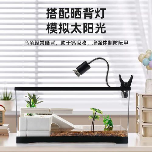 适合家养的乌龟缸懒人养龟专用饲养箱造景带晒台底部排水生态龟缸