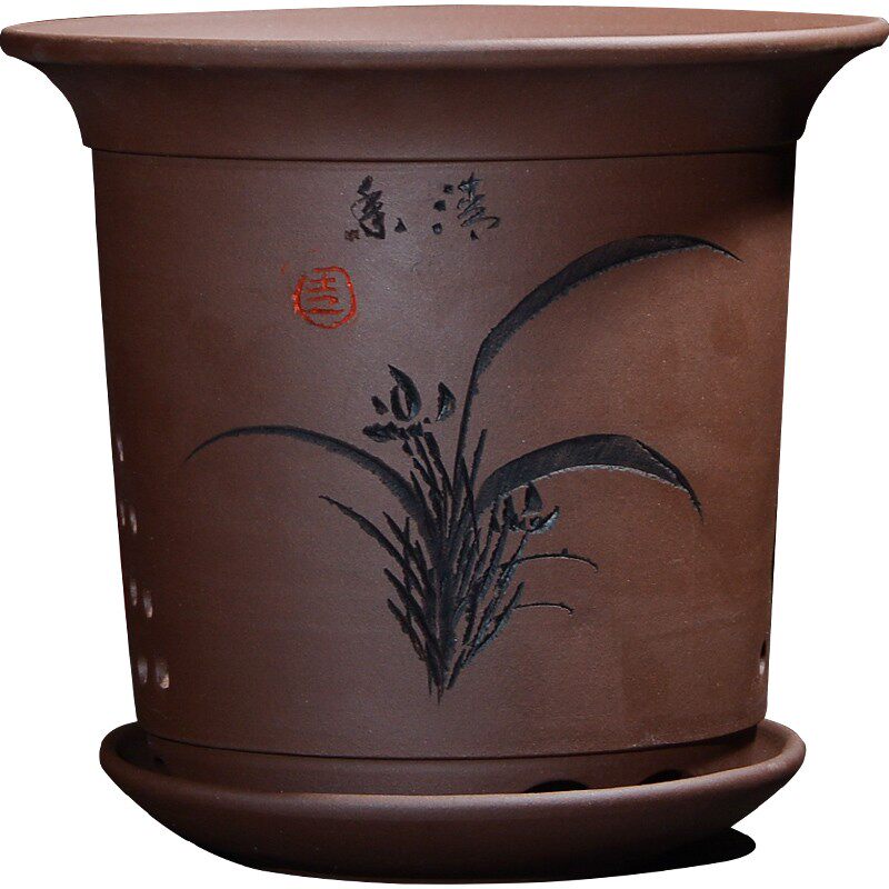 君子兰花盆陶瓷紫砂花盆栽玫瑰花绣球花绿萝海棠花兰草吊篮专用盆