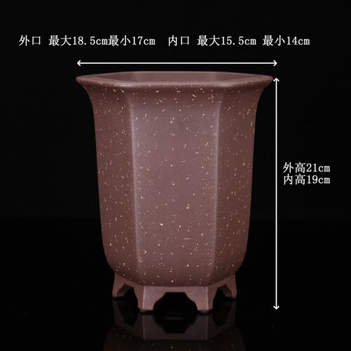 李记大小号高档精品名家朱永南精制高六方宫灯飘口铺砂紫砂兰花盆