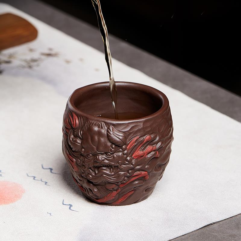 紫砂主人杯单杯品茗杯个人专用喝茶茶道杯男士复古功夫茶具小杯子