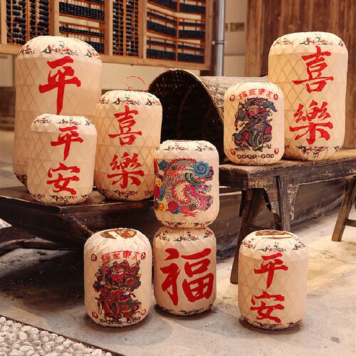 2024甲辰龙年非遗民俗手工艺品复古风平安喜乐门神竹编大宫灯笼