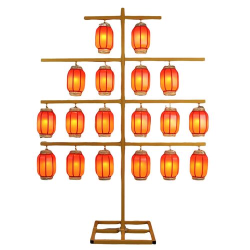 新款婚庆路引中式红灯笼屏风中国风汉唐婚礼铁宫艺灯背景布置摆件