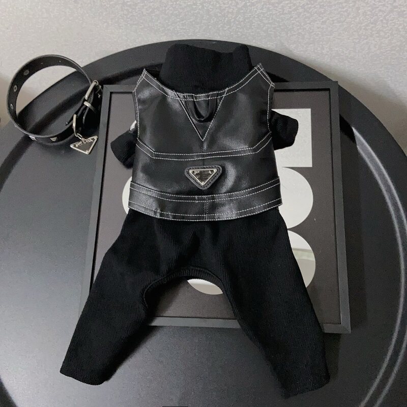 狗狗秋冬衣服皮背心短背心泰迪比熊雪纳瑞猫咪宠物潮酷pu机车夹克