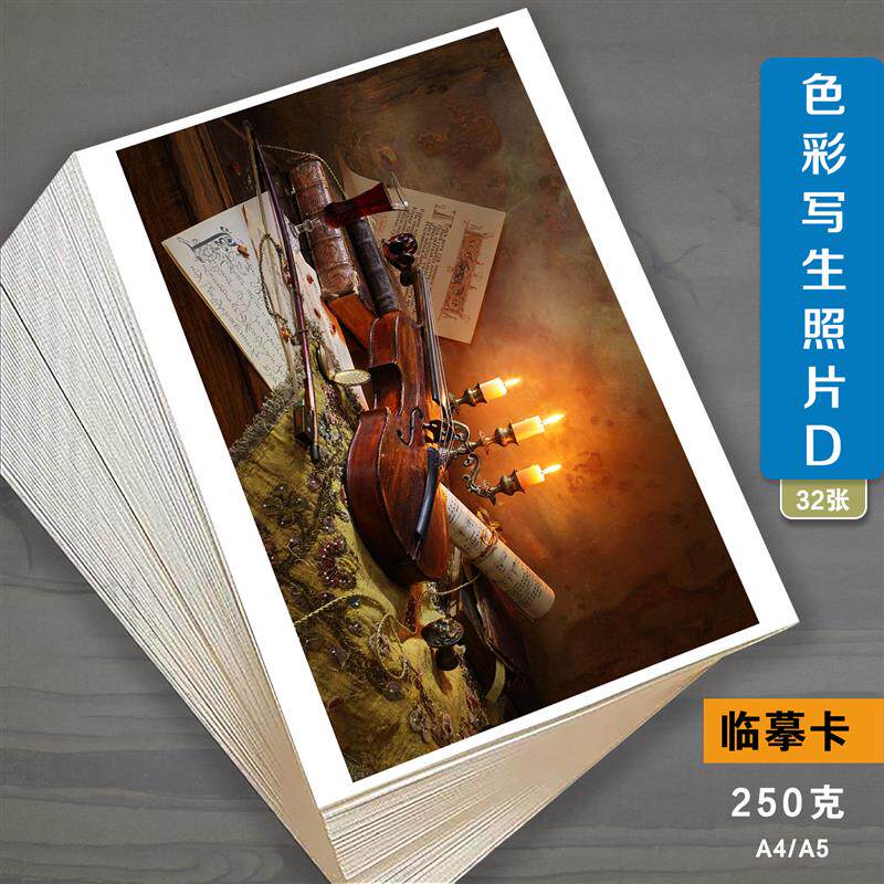 油画静物临摹卡片色彩写生照片零基础创意少儿美术生画画范本32张