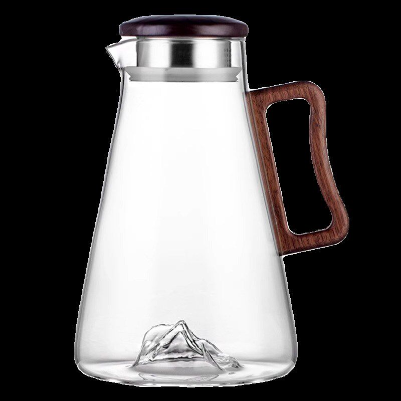 U Mi LIVING山峰 茶壶烟灰色玻璃冷水壶水杯套装耐高温凉水壶