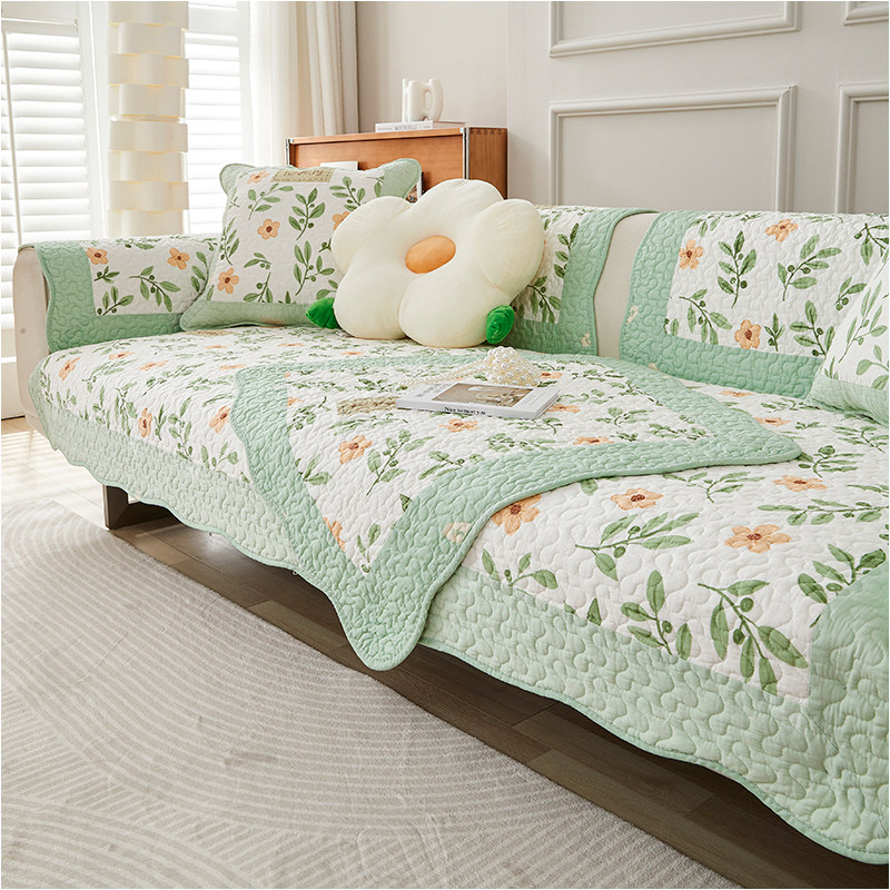 小清新沙发垫田园风四季通用水洗纯棉坐垫子布艺盖巾皮防滑套罩巾