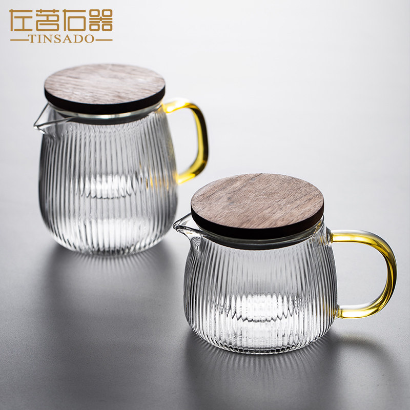 左茗右器玻璃泡茶壶小单壶飘逸杯茶水分离泡茶杯过滤冲茶器大容量