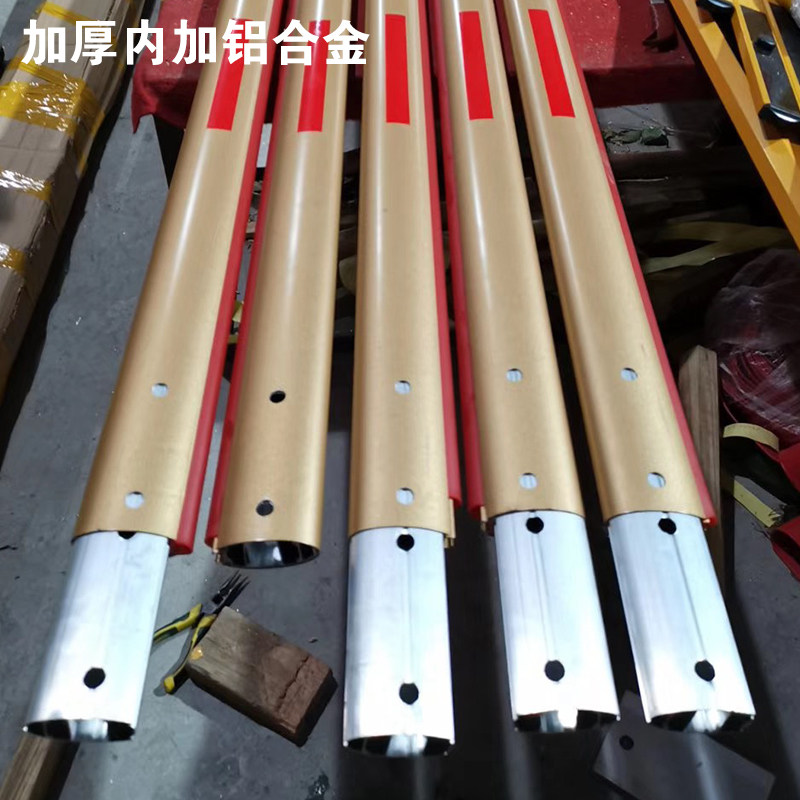 蓝卡道闸停车场椭圆车库直杆铝合金带灯胶条小区门禁起落升降栏杆