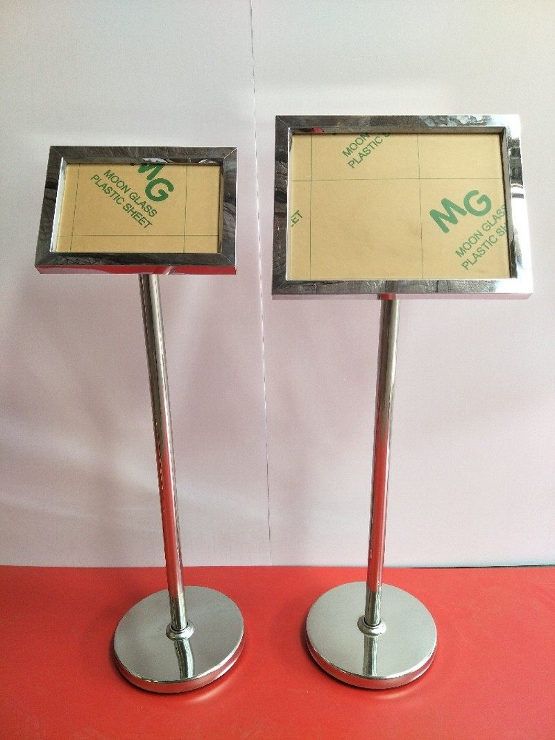防水支架不锈钢展示a4迎宾a3立式展架落地升降广告单面斜面指示牌