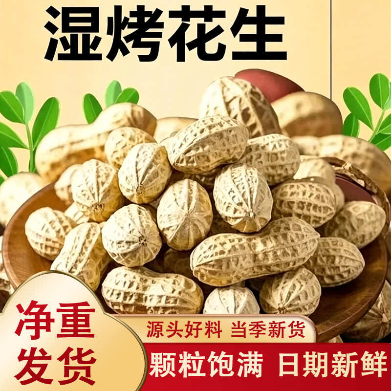 龙岩湿烤红衣花生带壳咸香酥脆闽西特产下酒菜零食