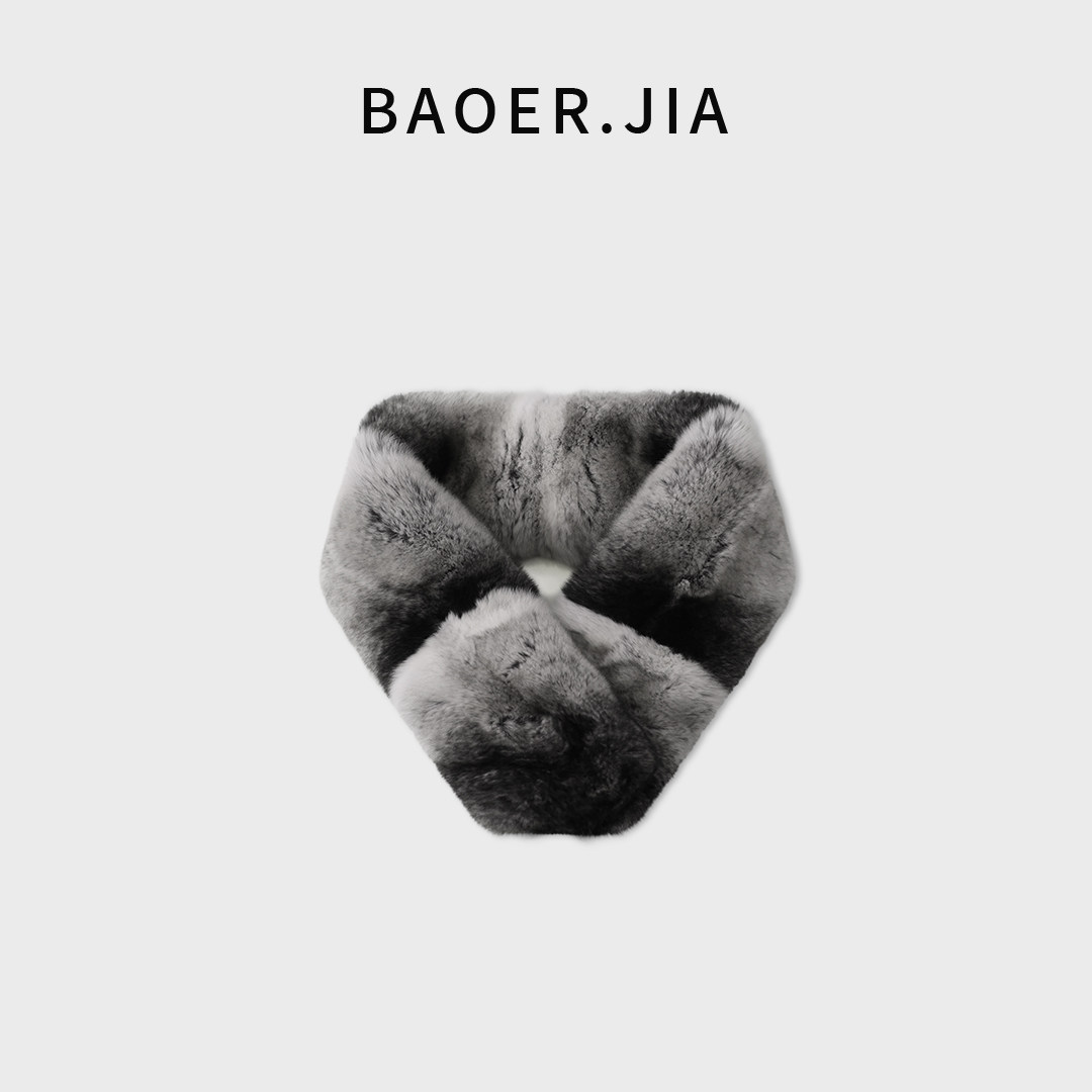 BAOERJIA「宝儿家」BX14926309百分百獭兔毛细密软糯顺滑汉服围巾
