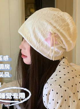 月子帽夏薄款大头围睡帽女款孕妇纯棉产妇帽子a类四季款堆堆冷帽