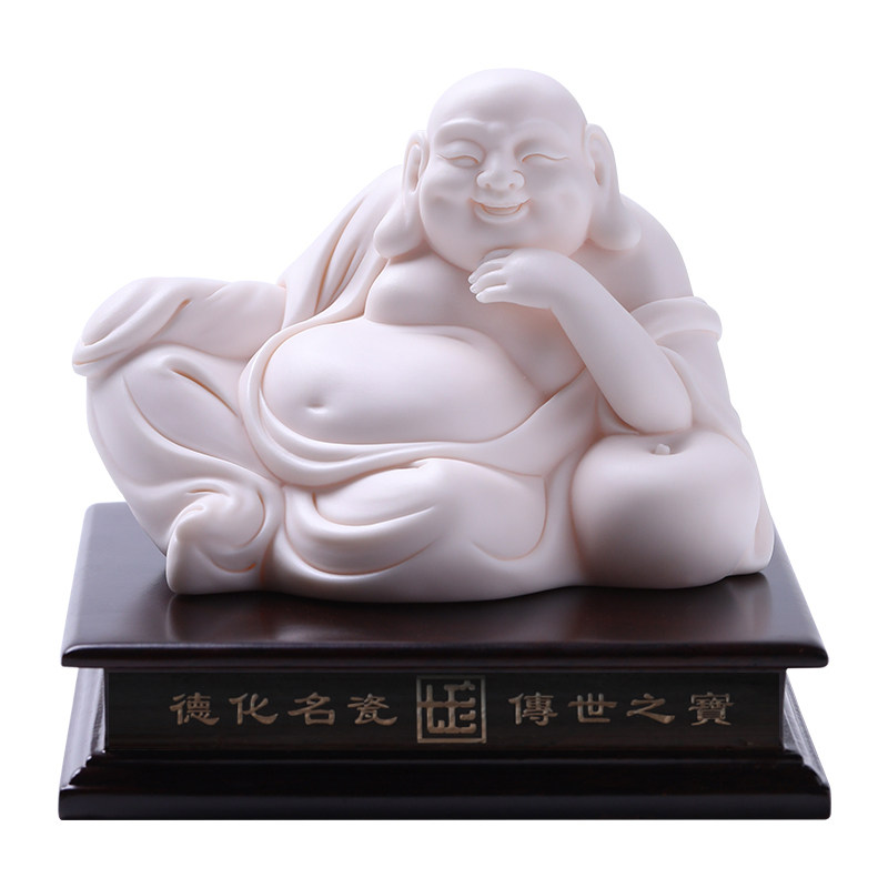 东方泥土陶瓷弥勒佛摆件车载笑佛家居客厅电视柜酒柜装饰品工艺品