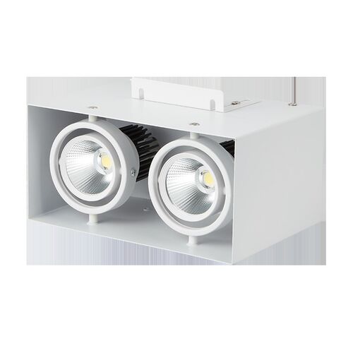 铝方通吊顶射灯LED斗胆灯单头格栅灯吸顶COB天花灯5cm7cm10cm间距