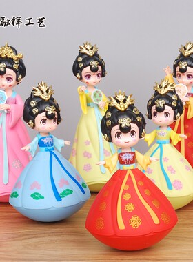 西安旅游纪念品大唐不倒翁小姐姐人偶摆件西文创娃娃中国风礼品