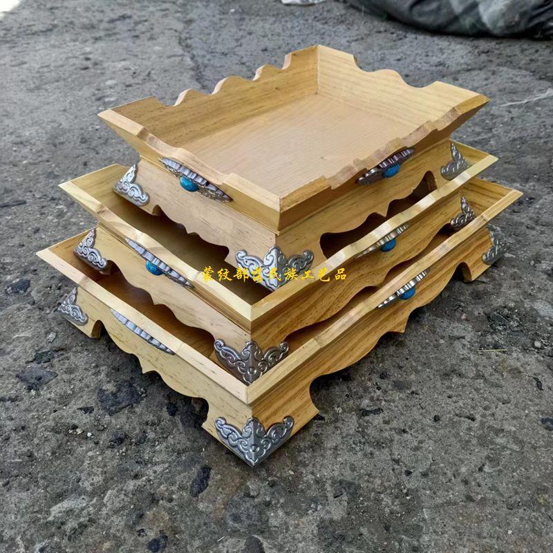 蒙古烤全羊盘手把肉盘羊腿托盘蒙古族特色餐具蒙餐专用实木餐盘