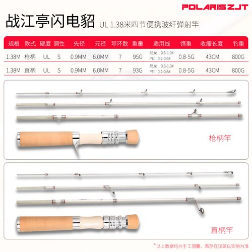 战江亭闪电貂四节便携马口竿玻纤UL超软弹射竿溪流微物路亚竿套装
